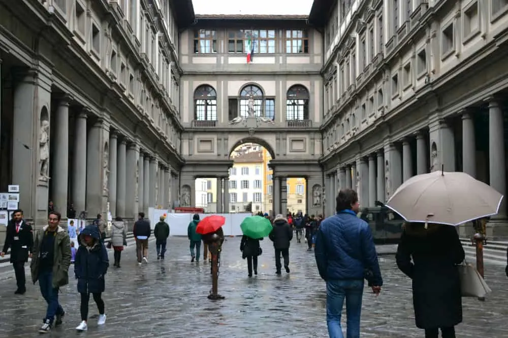 Courtyard outside Uffizi gallery Florence