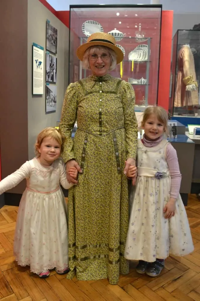Dressing up at The Telegraph Museum Porthcurno Cornwall