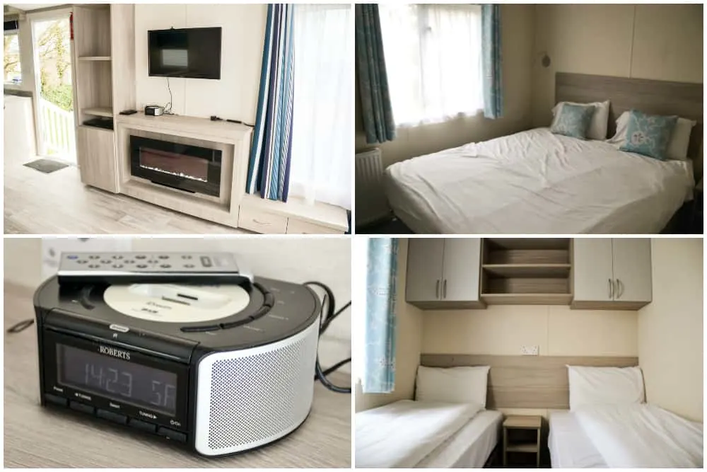 Porthminster holiday home bedrooms and lounge - Cornwall Holiday park