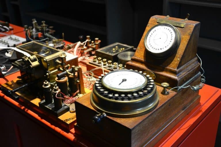 Telegraph machine at The Telegraph Museum Porthcurno Cornwall