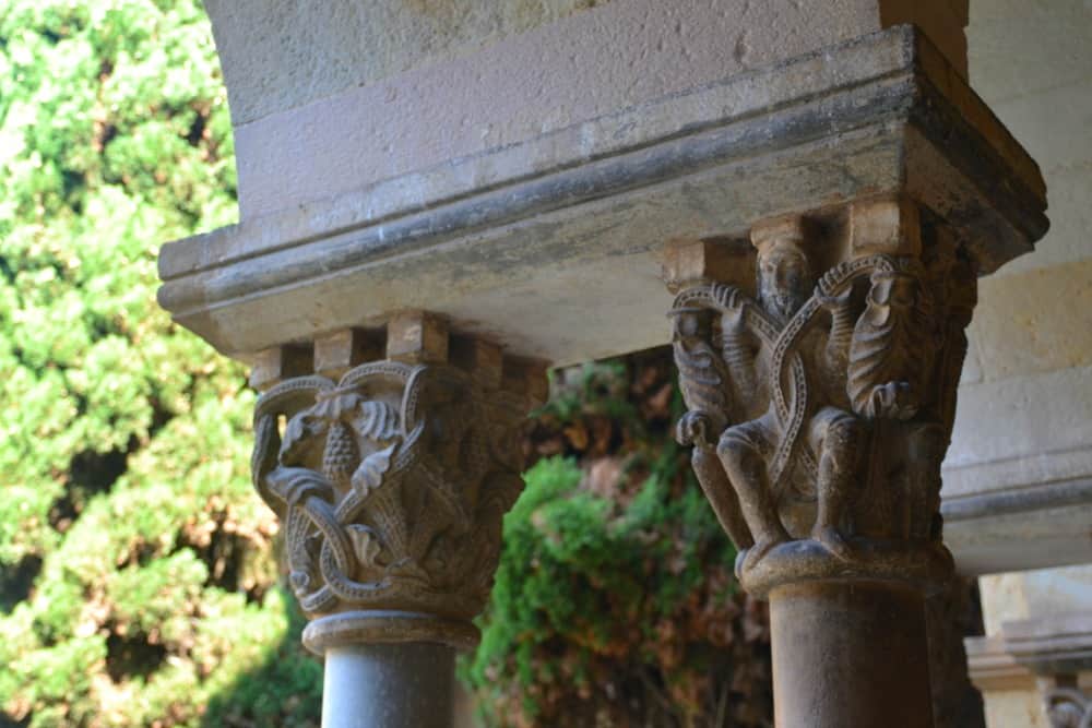 Columns at Sant Cugat Monastery - Costa Barcelona with kids