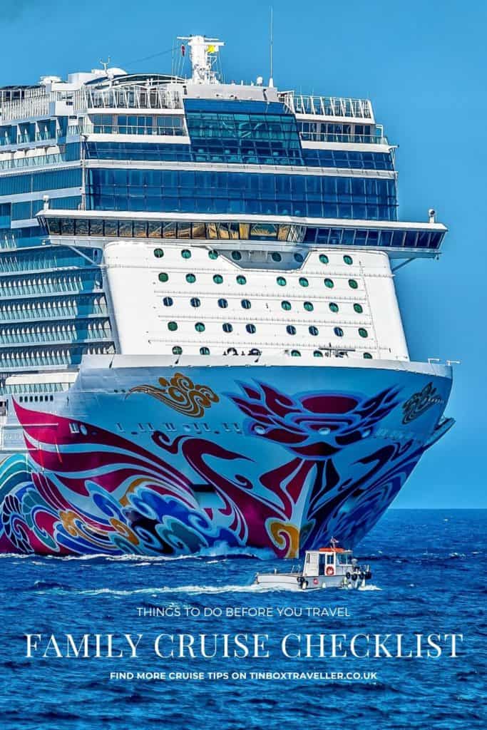 When it comes to planning a family cruise a pre-holiday check list including what you need to pack for your cruise and tasks that need to be ticked off before you set sail is essential. Check out our tips for ultimate peace of mind #traveltips #cruisetips #familytravel #cruise #packinglist #familytravelblog #checklist #TinBoxTraveller #cruisingwithkids