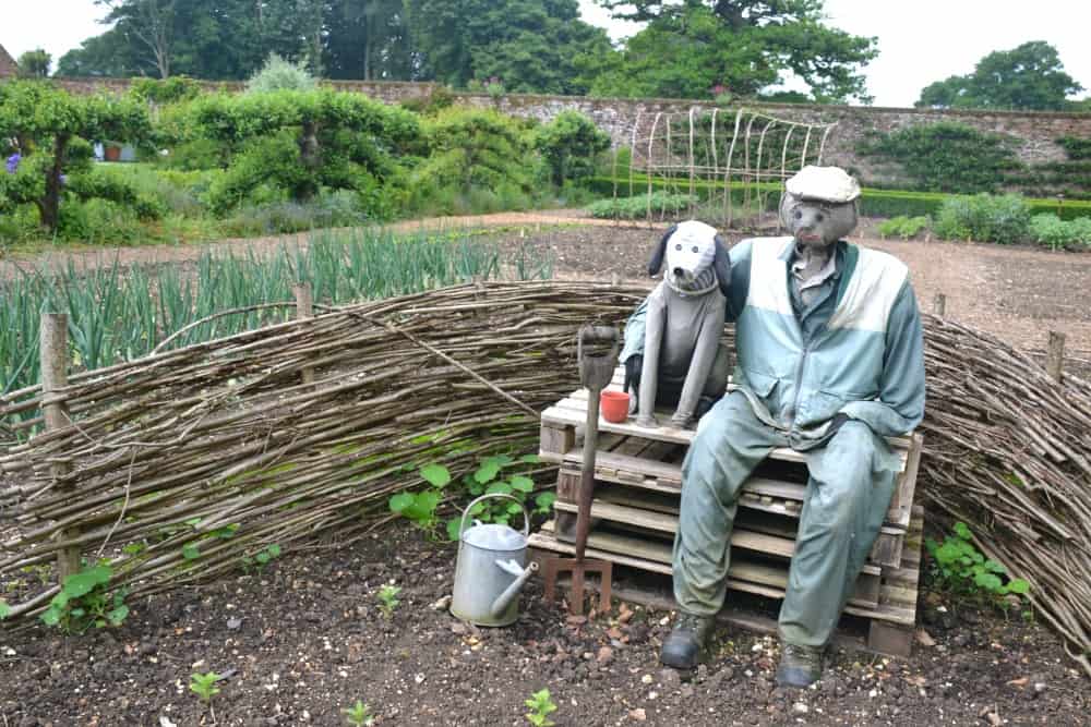 Scare crow and dog - Hinton Ampner National Trust gardens: things to do in Winchester with children