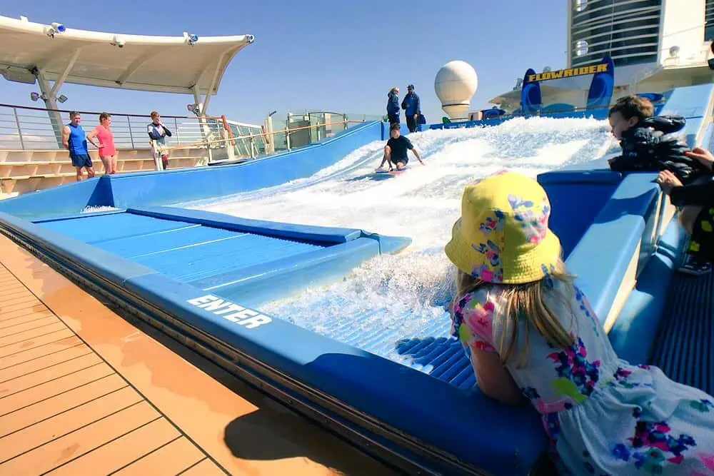 NTot watching Flowrider - Navigator of the Seas with kids