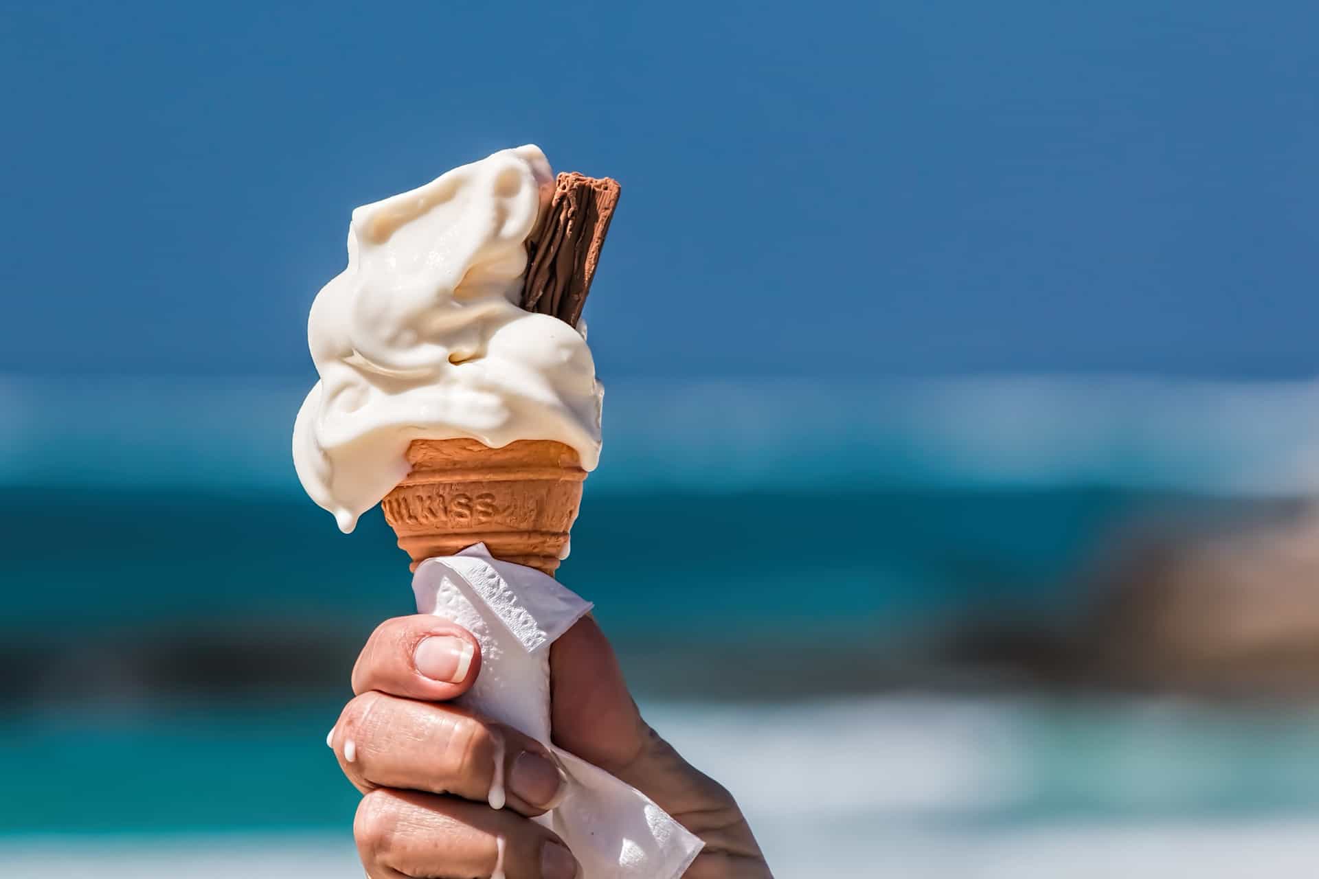 Ice cream cone melting - Staycation ideas hot destinations for your UK summer holiday