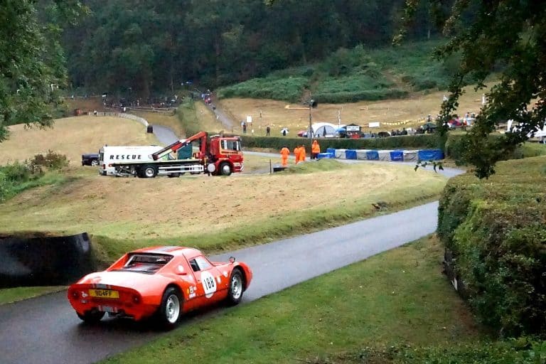 Car on hill climb - days out in Worcestershire - Classic Nostalgia at Shelsley Walsh
