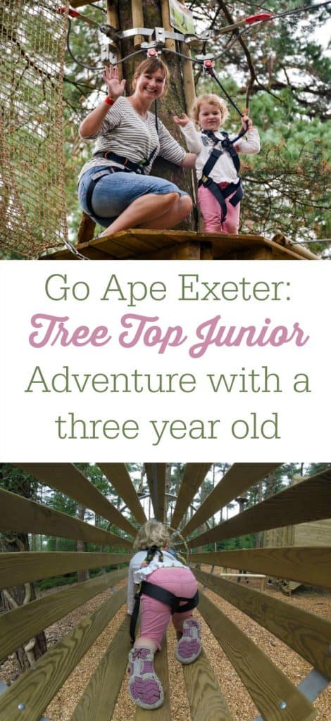Go Ape Exeter at Haldon Forest Park has a new Tree Top Junior adventure course. We decided to give it a go with our 3-year-old. Here's how we got on #adventure #highropes #miniadventures #familytravel #familydayout #Devon #Exeter #HaldonForest #familyactivities