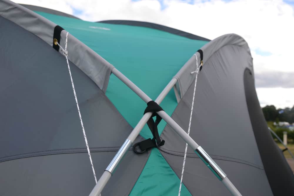 Guys and poles on Coleman Event Dome XL shelter - the best gazebo for camping?