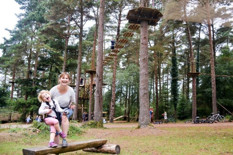 Tin Box family at Go Ape Exeter: Tree Top Junior Adventure at Haldon Forest