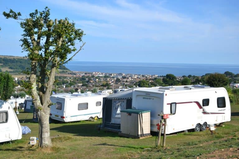 East Devon campsite - Manor Farm Caravan & Camping Site, Seaton Devon - view from touring pitches