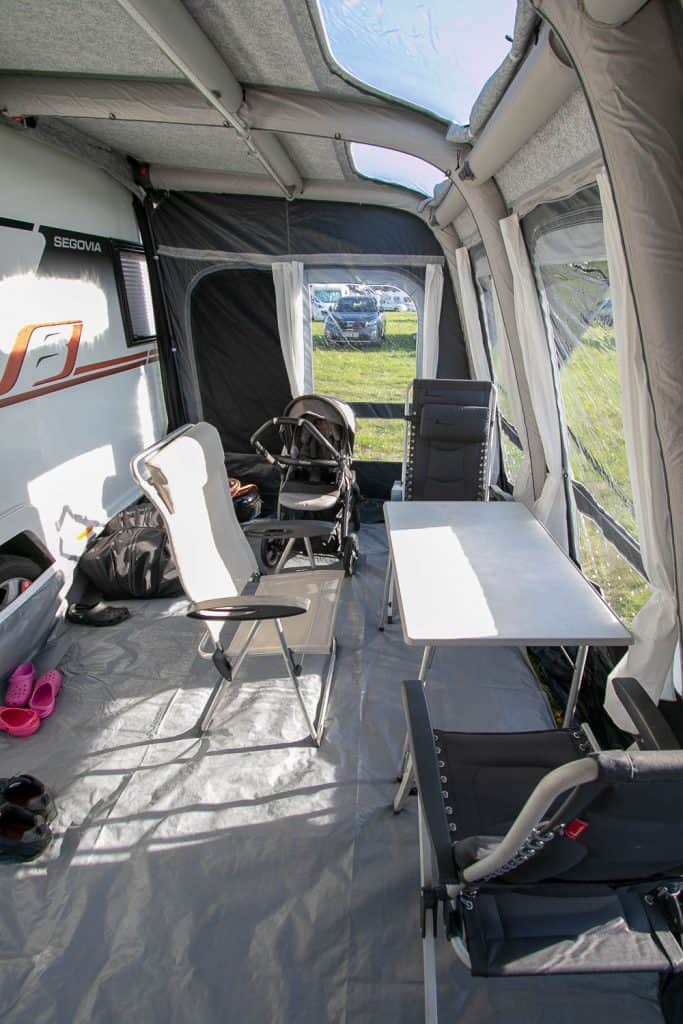 Inside the PRIMA Air Canopy Awning - the best air awning for caravans?