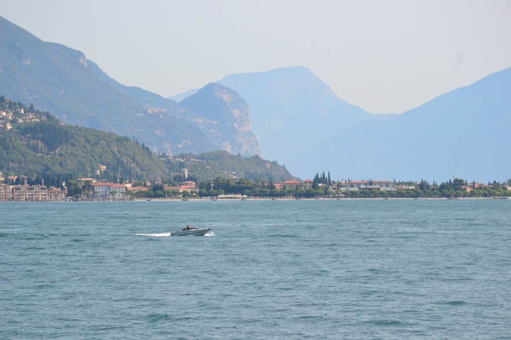 Looking across Lake Garda to the mountains in the North