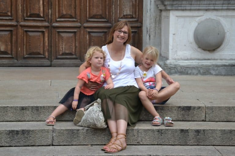 Claire - Tin Box Traveller and girls in Salo, Lake Garda