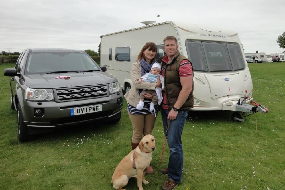 Tin Box family and caravan - caravanning with a baby