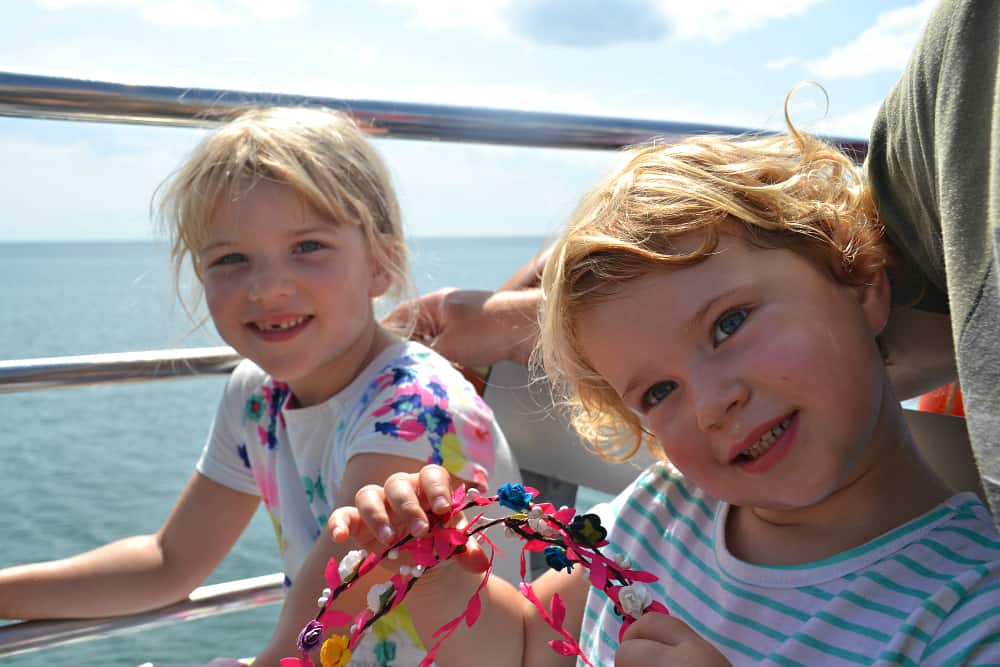 Tin Box girls on The Pride of Exmouth - Stuart Line Cruises boat trip from Sidmouth