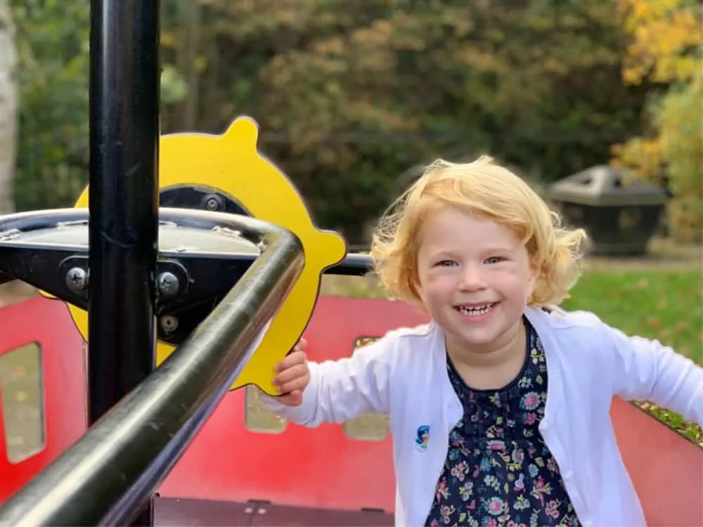 Baby at Hebden Bridge park - short break in Yorkshire
