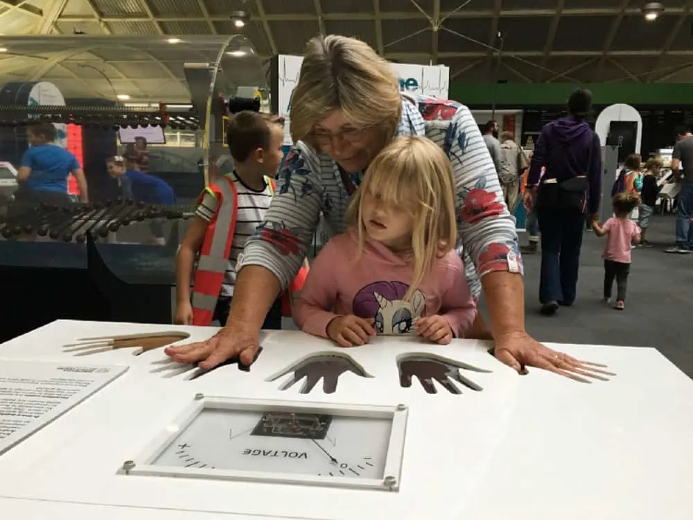 Nana and Tot experimenting - Winchester Science Centre