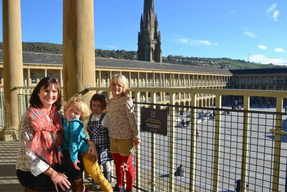 Tin Box Traveller family at The Piece Hall Halifax - short break in Yorkshire