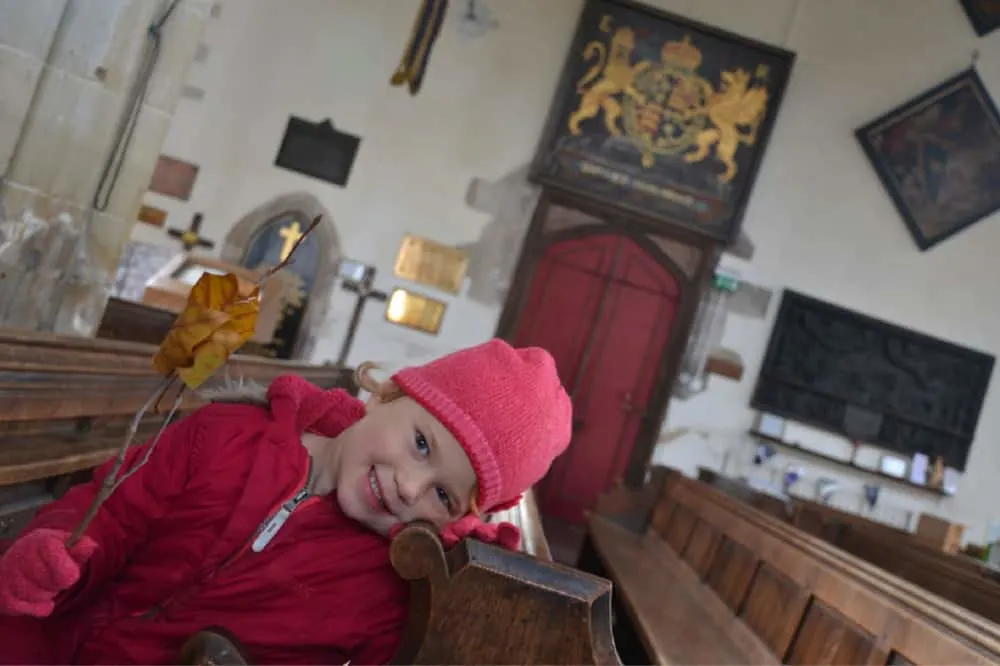 Baby in St Thomas Church - Salisbury with kids - a short break in October half term