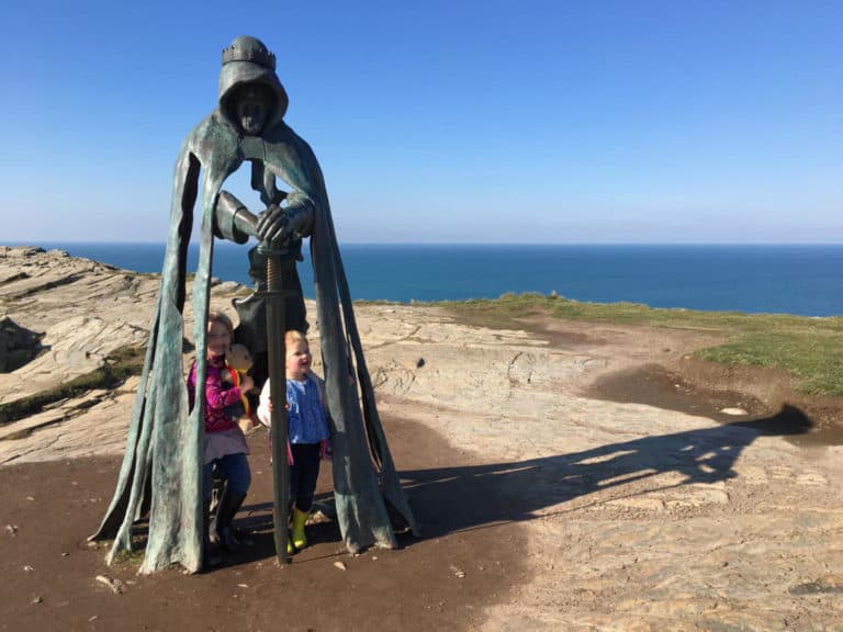King Arthur statue Tintagel Cornwall - where to go own holiday in February