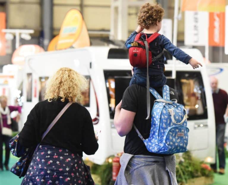 Family at The Caravan, Camping & Motorhome Show - win tickets