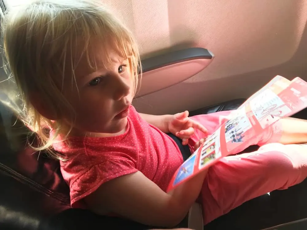 Tot on plane aged three years - helping children overcome a fear of flying