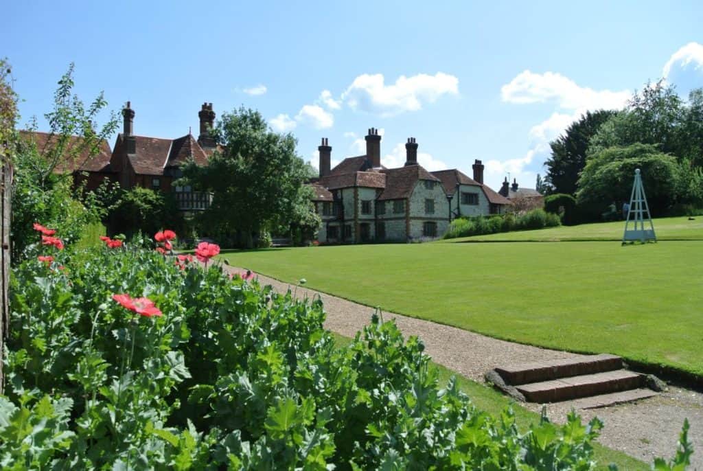 View of Gilbert Whites House across garden and lawn