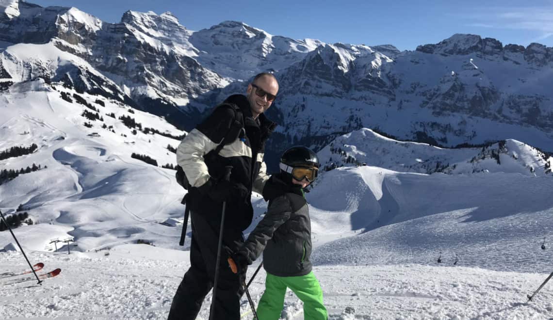 Tom and Max skiing - A family ski holiday with Chilly Powder - a catered chalet in Morzine, France