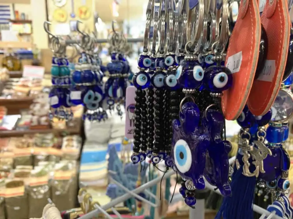 Lucky key chains in Chania market