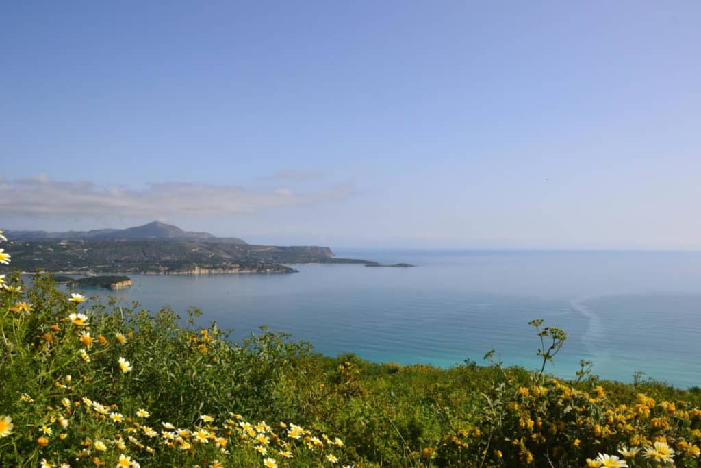 View of Souda bay from Aptera - Crete with kids - things to do in Chania