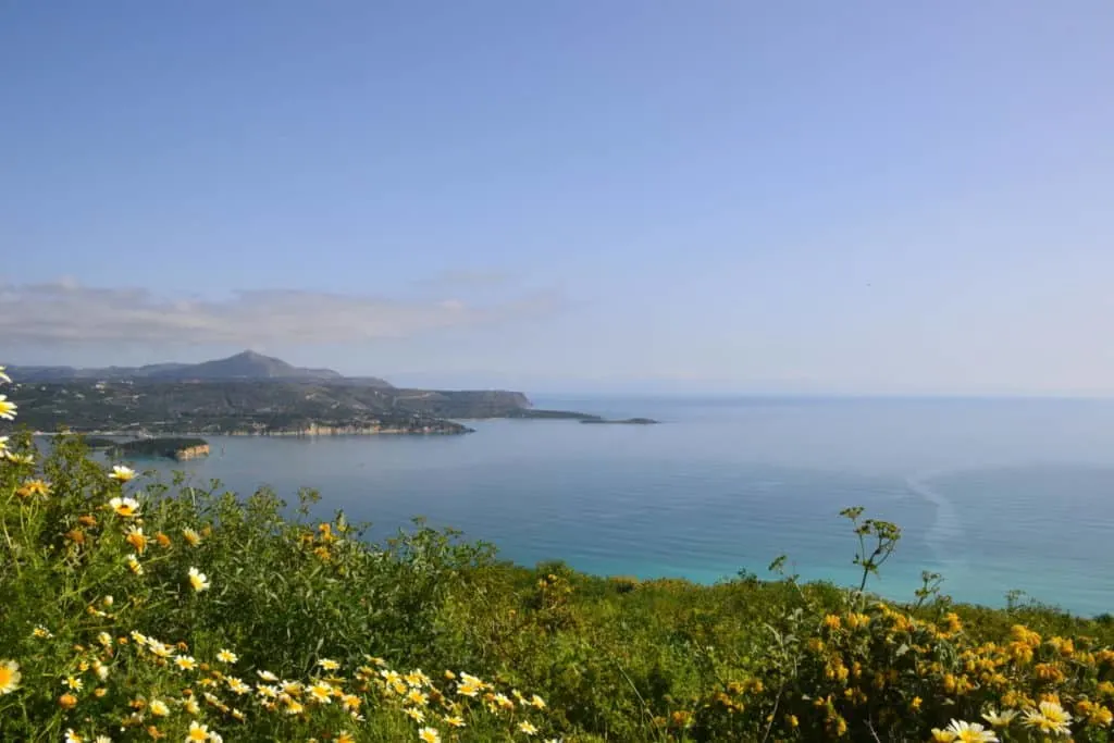 View of Souda bay from Aptera - Crete with kids - things to do in Chania