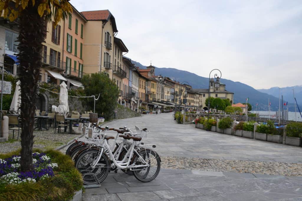 Bikes in Cannobio in Lake Maggiore, Italy