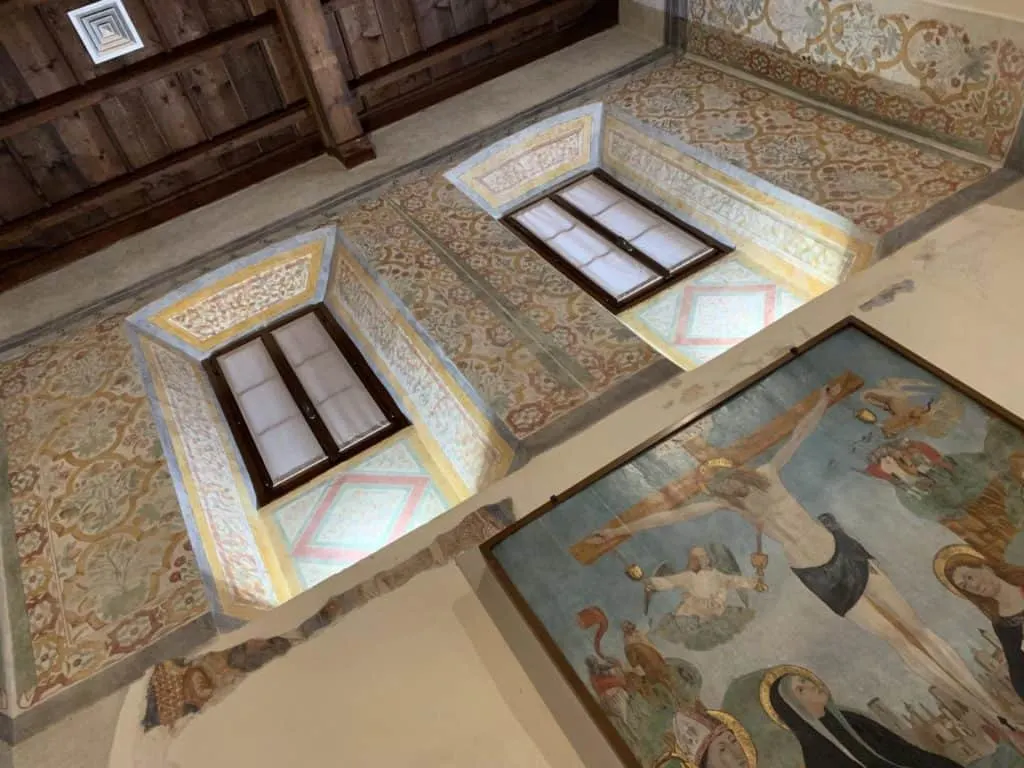 Chapter Room painting at Santa Caterina del Sasso, Lake Maggiore, Italy