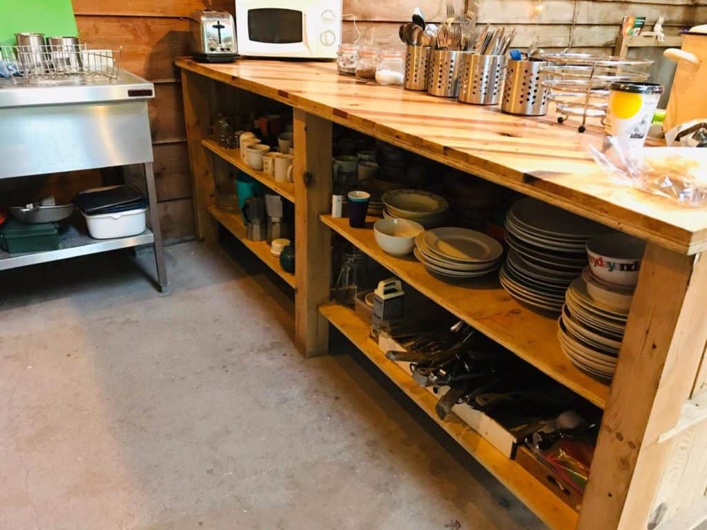 Crockery in The Barn at Blackdown Yurts