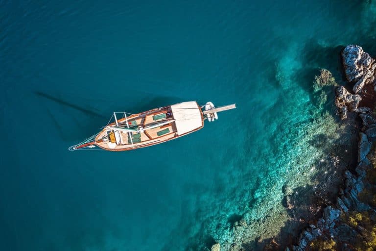 DARE TO DREAM Turkish gulet from the air