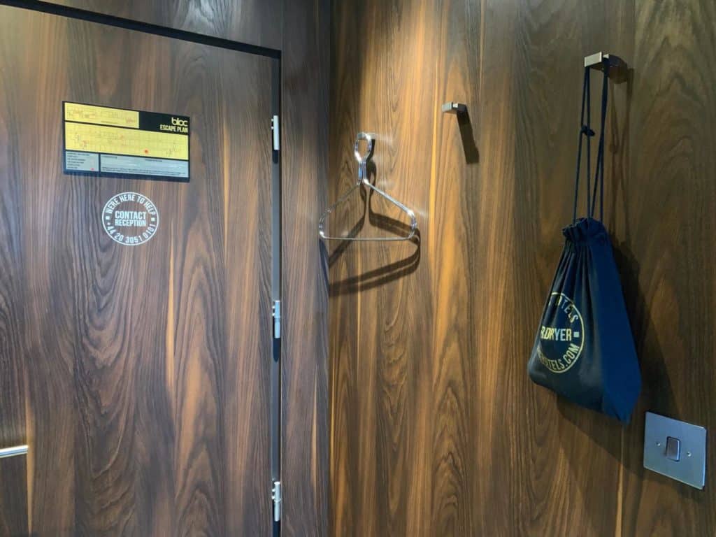 Hanger and hairdryer at Bloc Hotel Gatwick