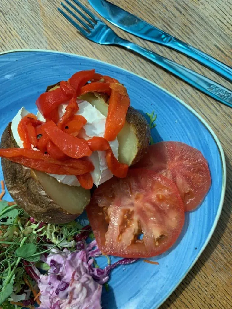 Jacket potato in Blue 55 cafe, Totnes