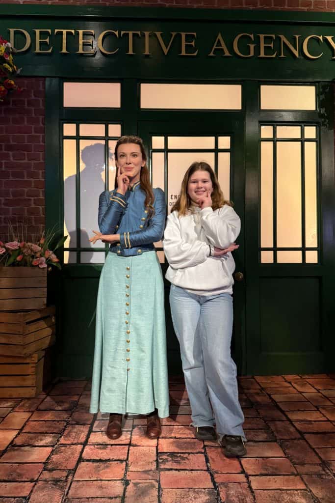 Our 10-year-old stood with the wax word of Enola Homles at Madame Tussaud's in London