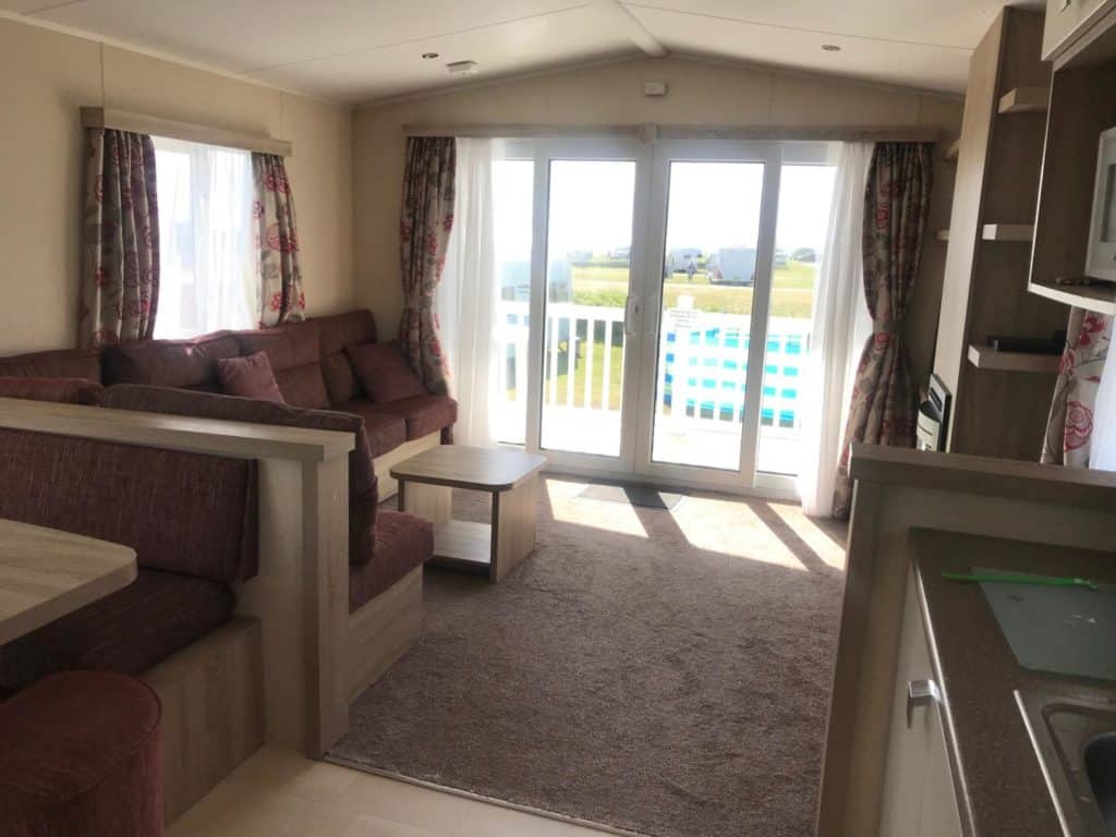 Living area of Gold Plus holiday home at Pentewan Sands