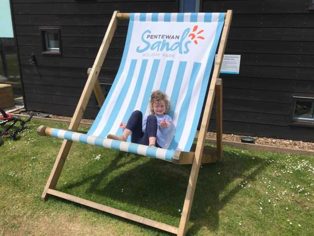 Large deckchair Outside swimming pool
