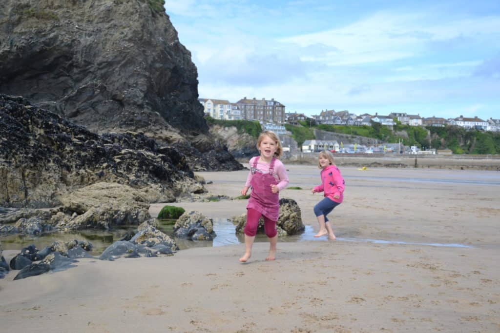 Kids exploring rock pools in Newquay