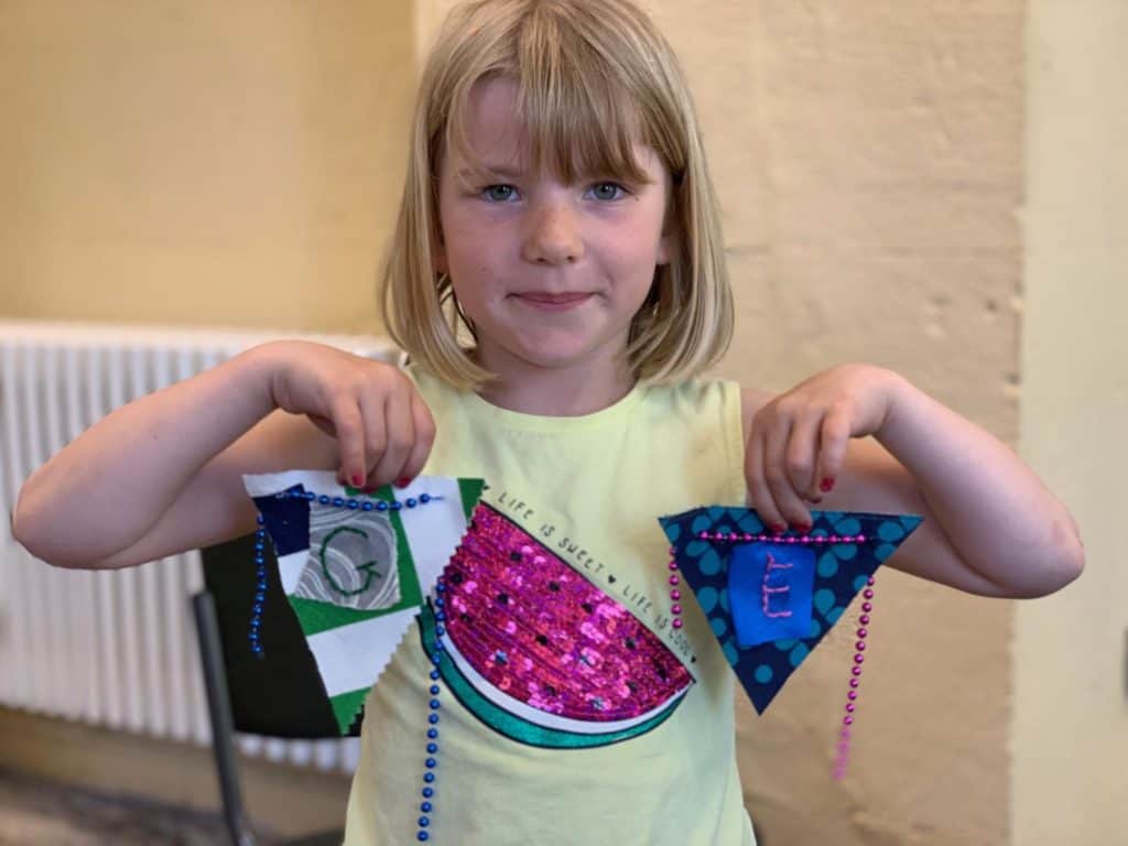 Tot with crafts