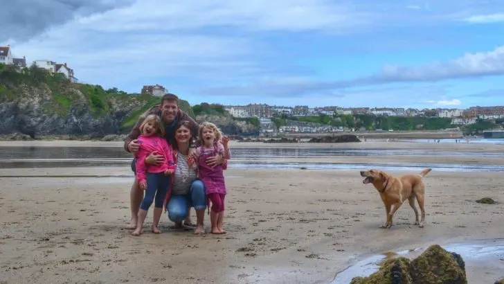 Tin Box family on Towan Beach in Newquay