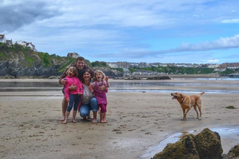 Tin Box family on Towan Beach in Newquay