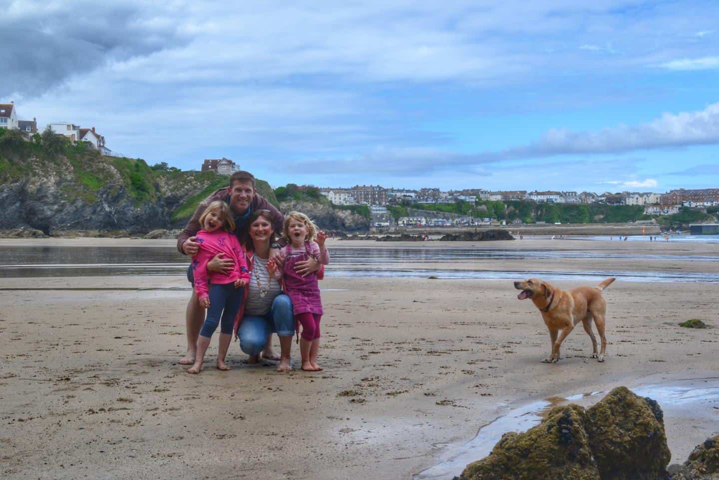 Tin Box family on Towan Beach in Newquay