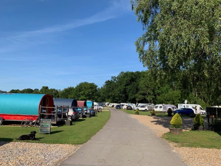 Gypsey caravans at South Lychett Manor Caravan and Camping Park, Dorset campsite