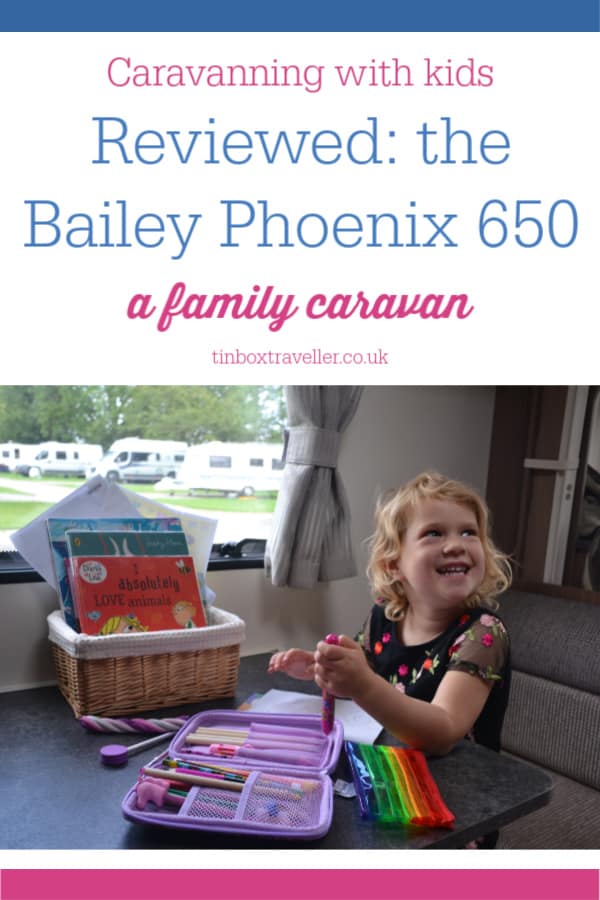 [AD] A review of the Bailey Pheonix 650 - a five berth family caravan with fixed bunks and end bathroom. Tried and tested during a seven day caravan holiday with kids #caravan #caravanning #camping #travel #familytravel #familytravelblog #camping #holiday #review #BaileyPhoenix #Phoenix #Bailey #caravanlife #travelling
