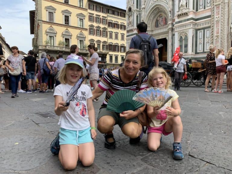 Kids and Francesca, our Europe 4 Kids tour guide in Florence