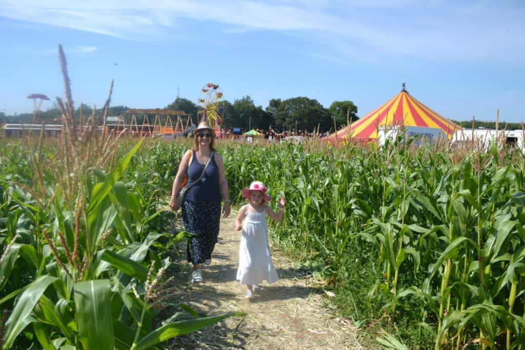 Navigating maze at CarFest South 2019