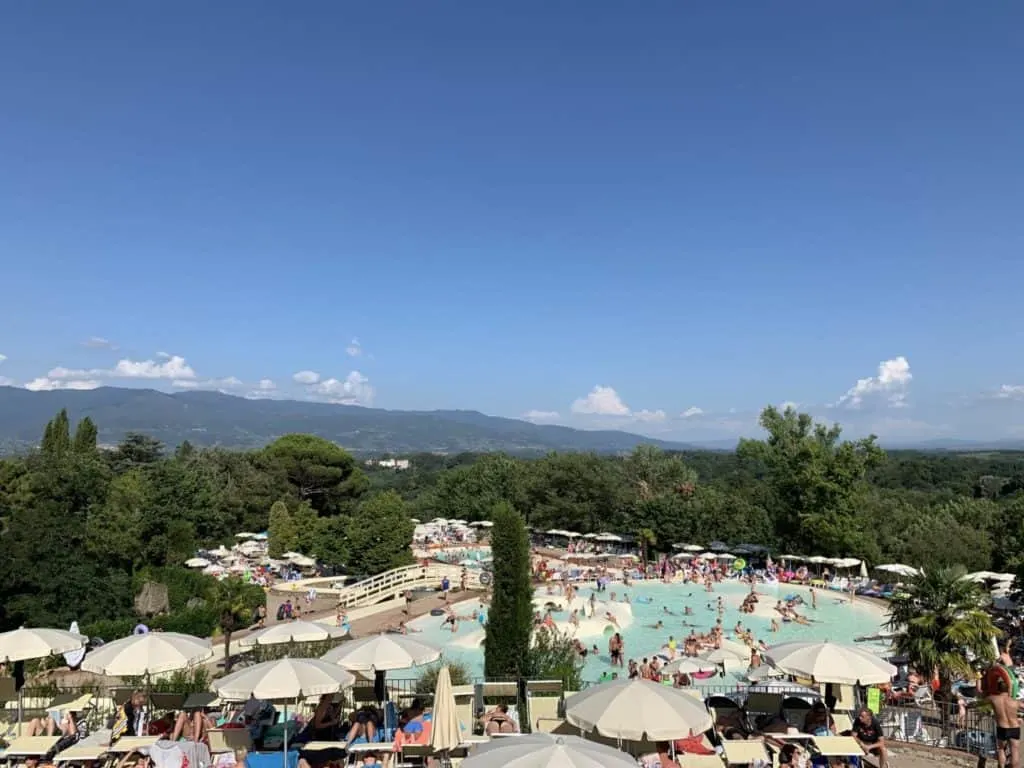 View across top pool at Norcenni Girasole Club